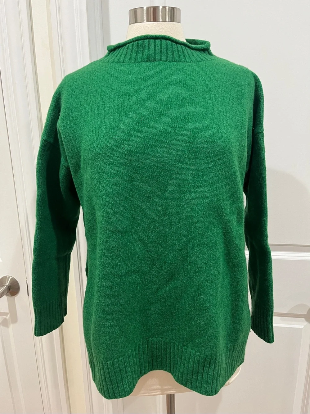 TOAST High Neck Roll Neck 100% Merino Wool Sweater Boxy Fit Size Large
